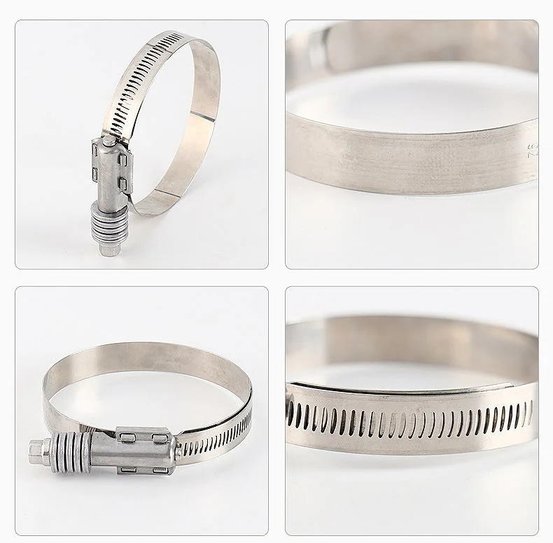 Heavy Duty Worm Gear Hose Clamp Adjustable Stainless Steel-304 Constant Tension Pipe Clamps, for Air Ducting, Fuel Line, Automotive